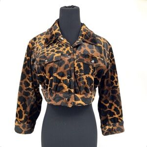 Vintage Betsey Johnson New York Animal Print Crop 90’s Jacket made in USA